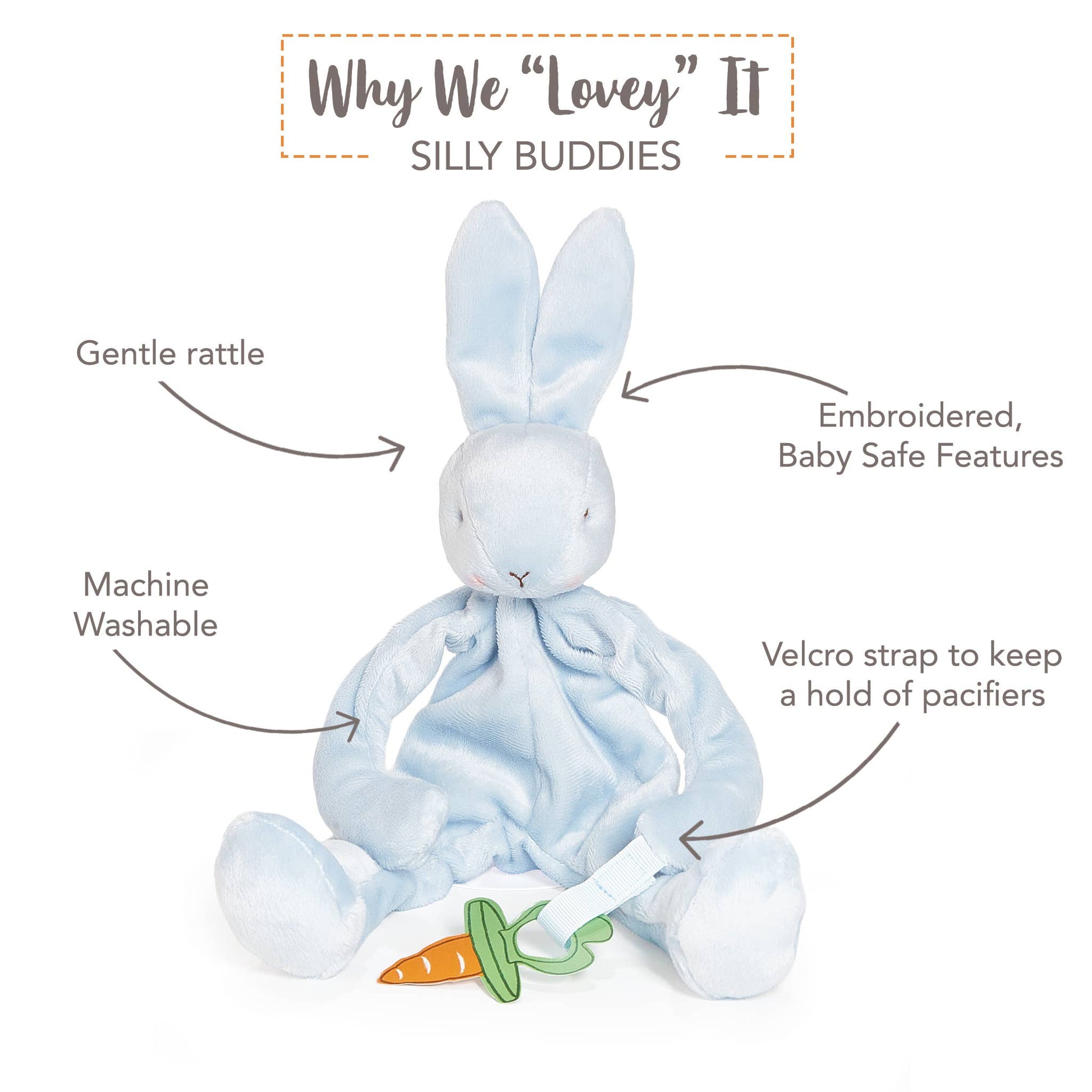 Silly Bunny Paci Clip - Sky