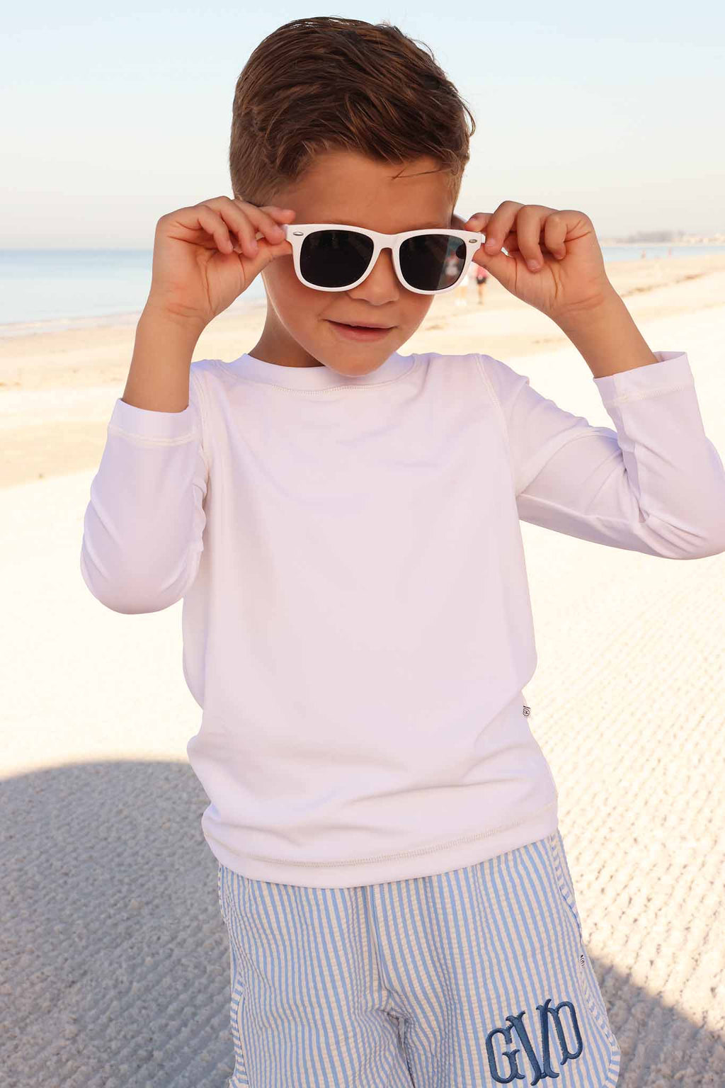 Long Sleeve Rash Guard Shirt | White Wholesale
