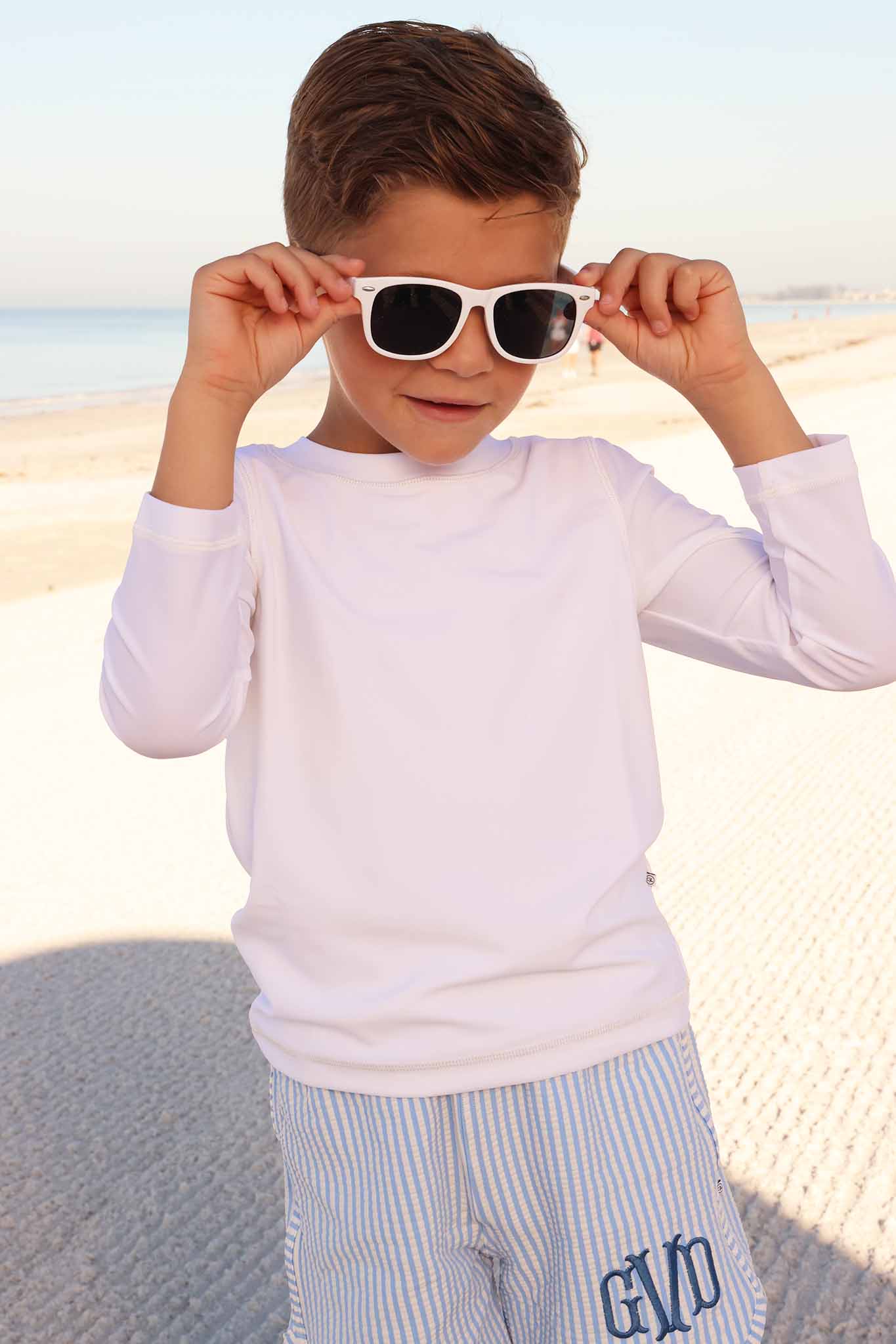 Long Sleeve Rash Guard Shirt | White Wholesale