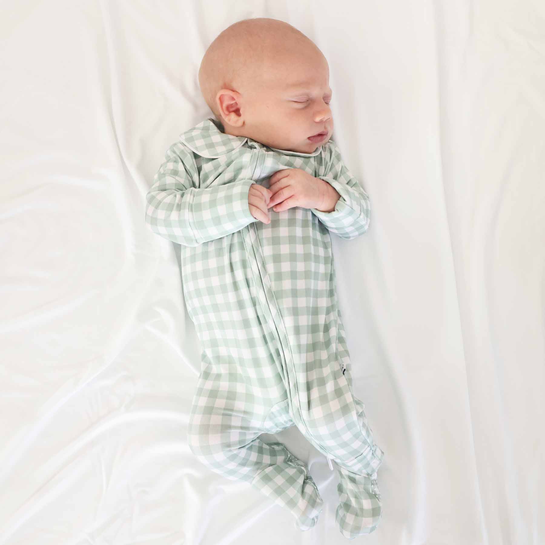 Peter Pan Moss Gingham Footie