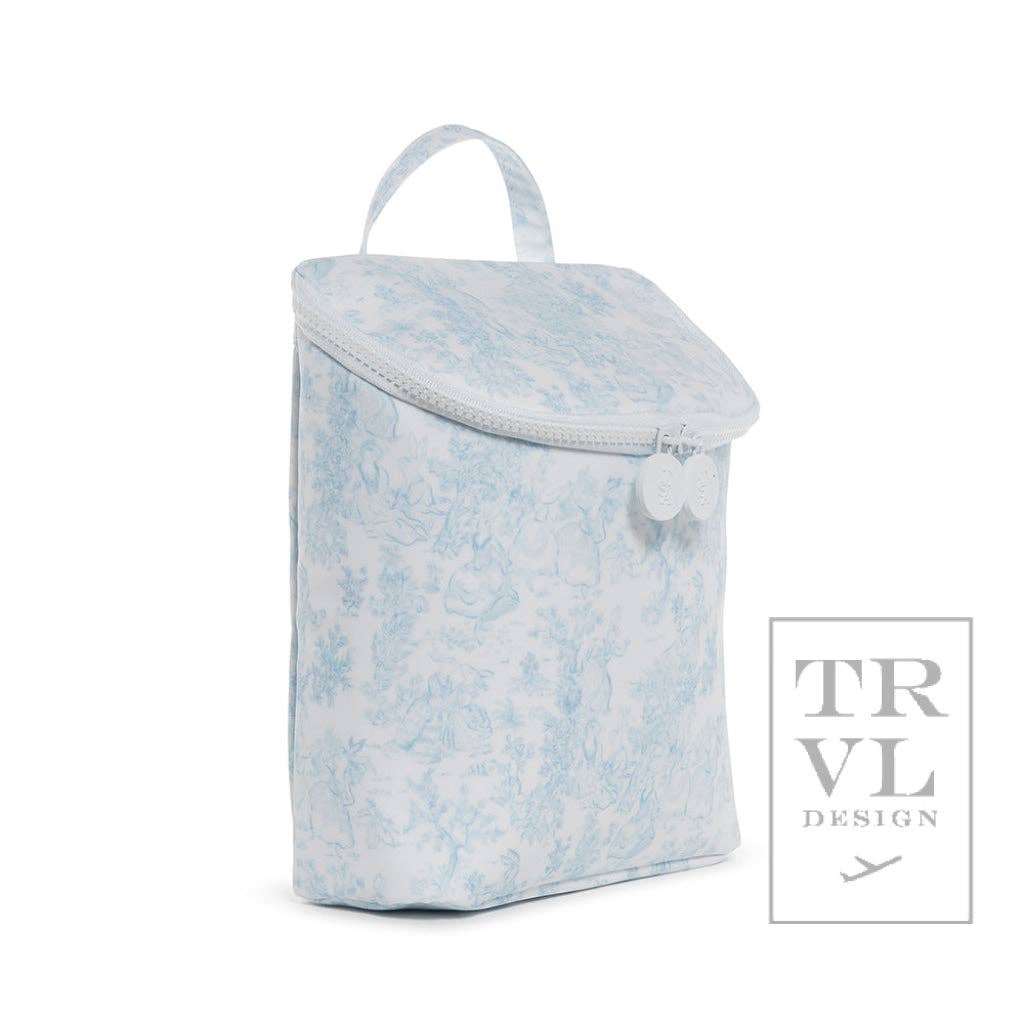 Take Away Bottle Bag - Insulated Bunny Toile Blue