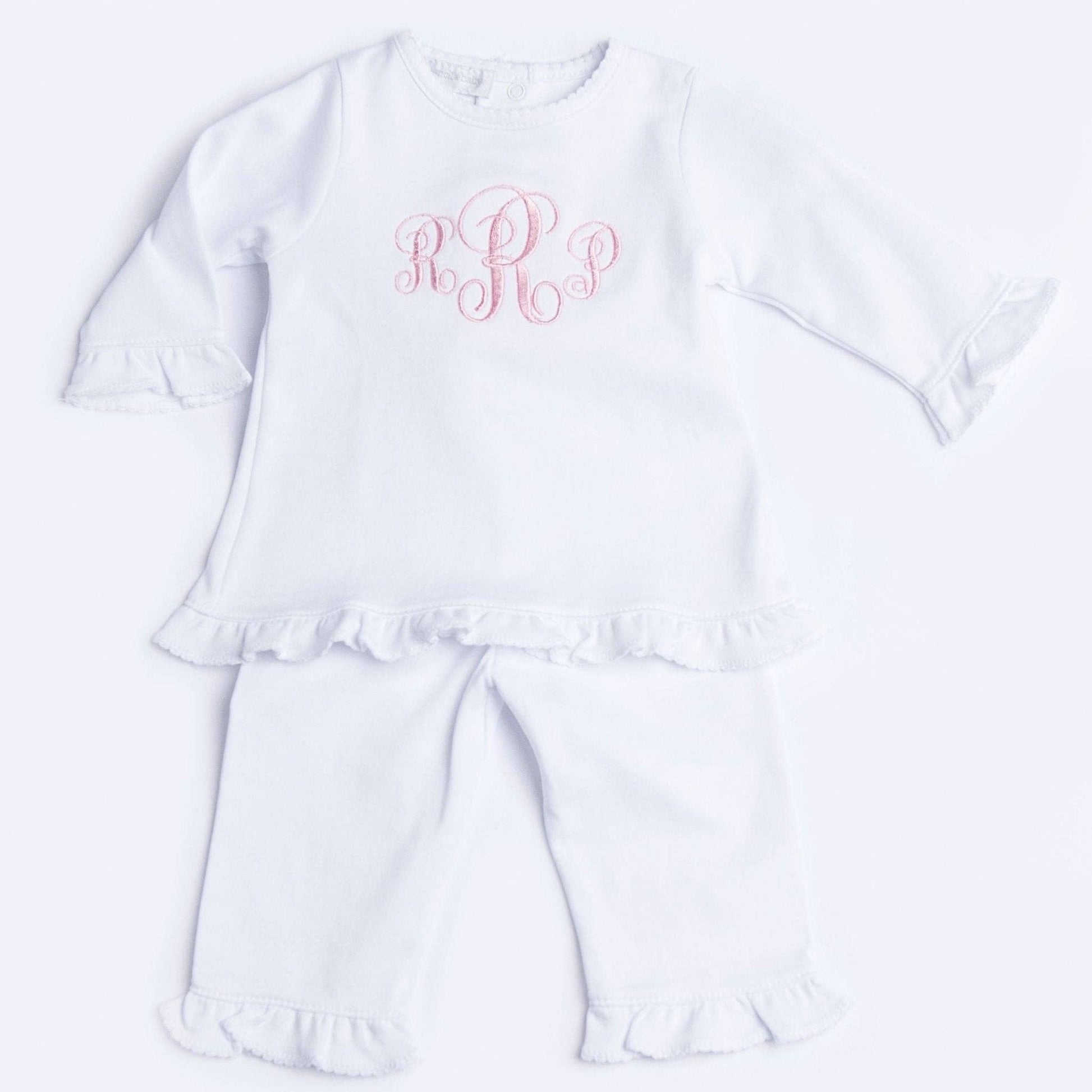 Everyday White Ruffle Pant Set