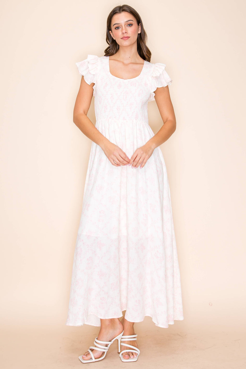 Daphne Ruffle Maxi Dress - PINK