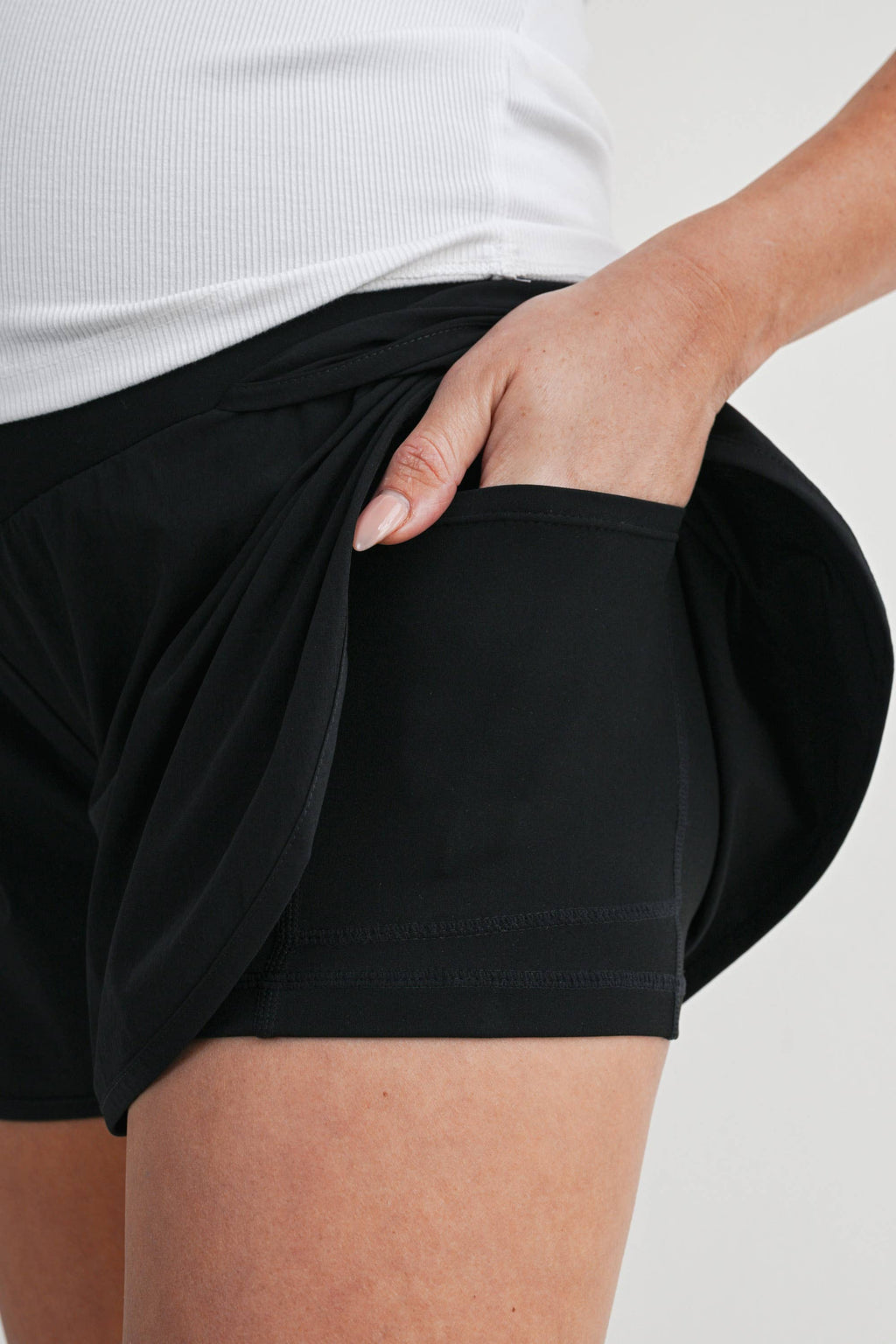 Shorts with Over-Bump Belly Band