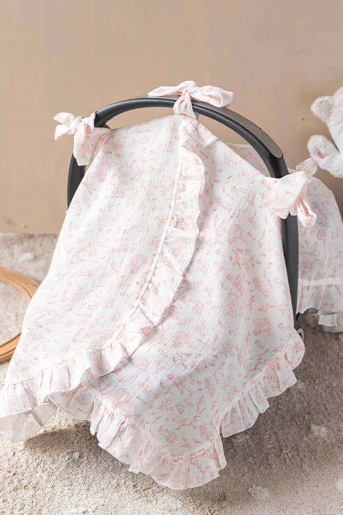 Stroller Cover SET - Toile De Jouy / Pink
